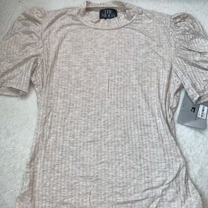 Ribbed Puff Sleeve Bodysuit